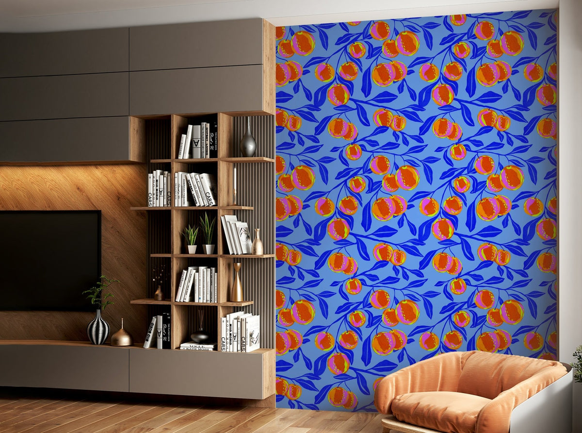 Soft orange and lemon mural wallpaper, GD1011