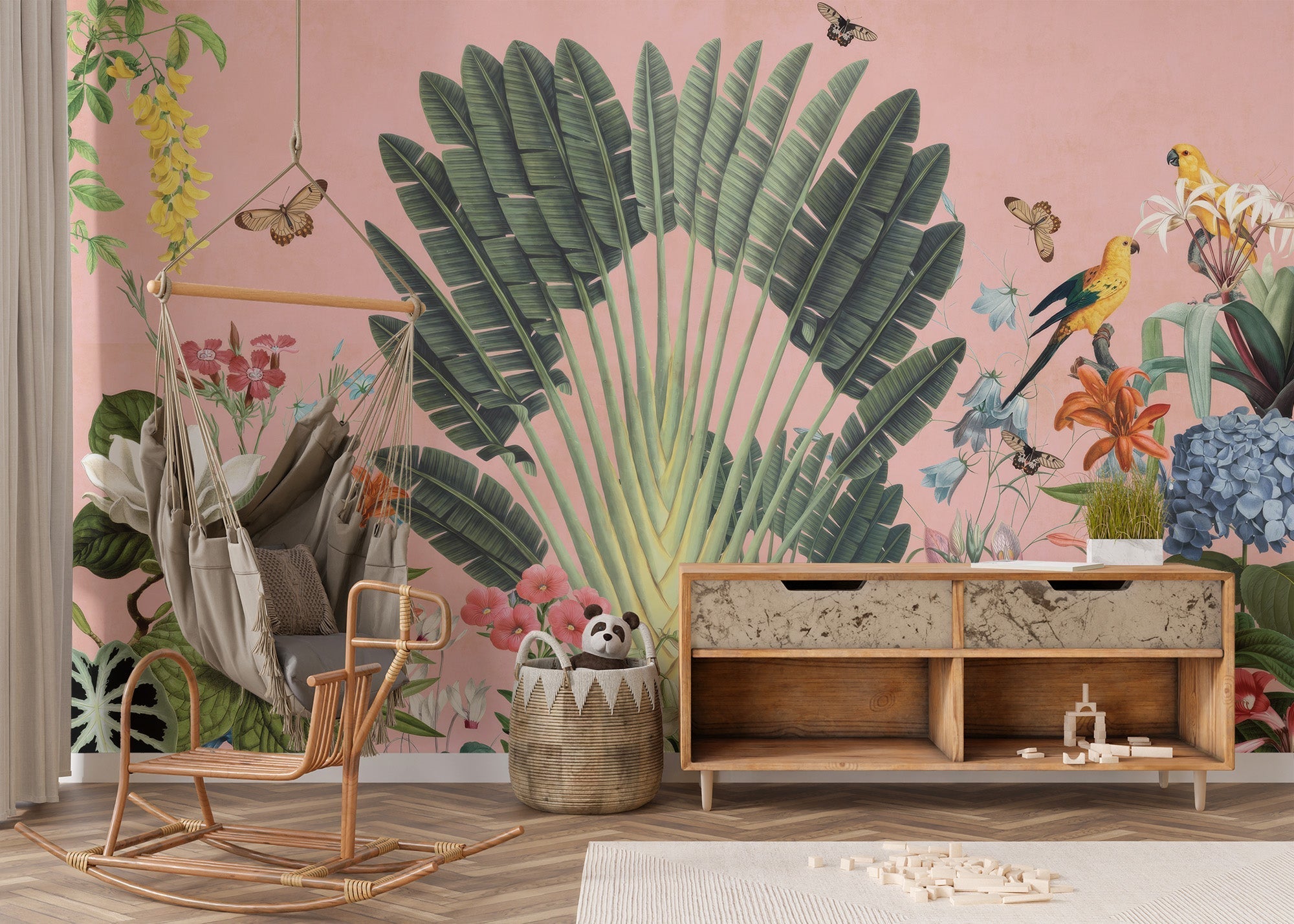 Sunbeam canopy wallpaper for a serene, nature-inspired vibe. C395