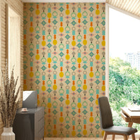 Suncatchers retro abstract shapes on cream wallpaper, GD1584
