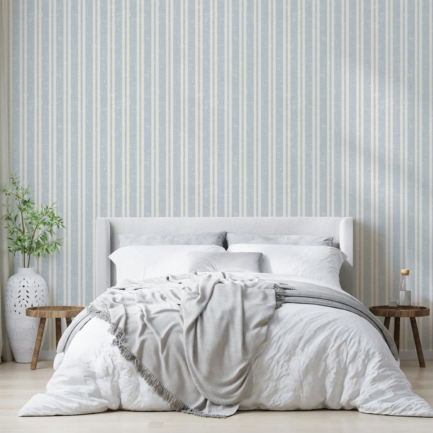 Bold blue stripe wallpaper pattern

