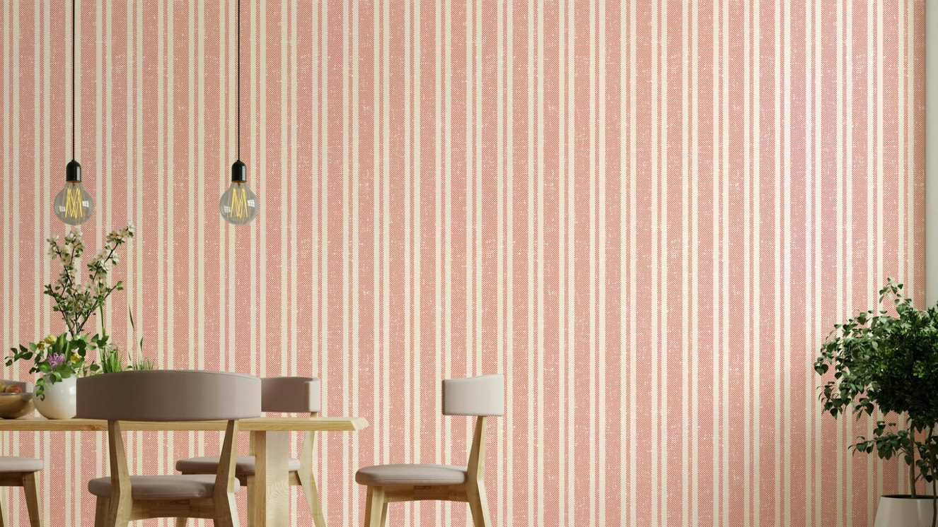 Bold red stripe wallpaper pattern


