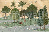 The style is a soft-focus illustration or a painterly design.

