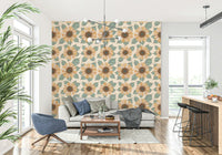 Flamboyant Sunflower Bloom Wallpaper. Beaming floral, grand decor.