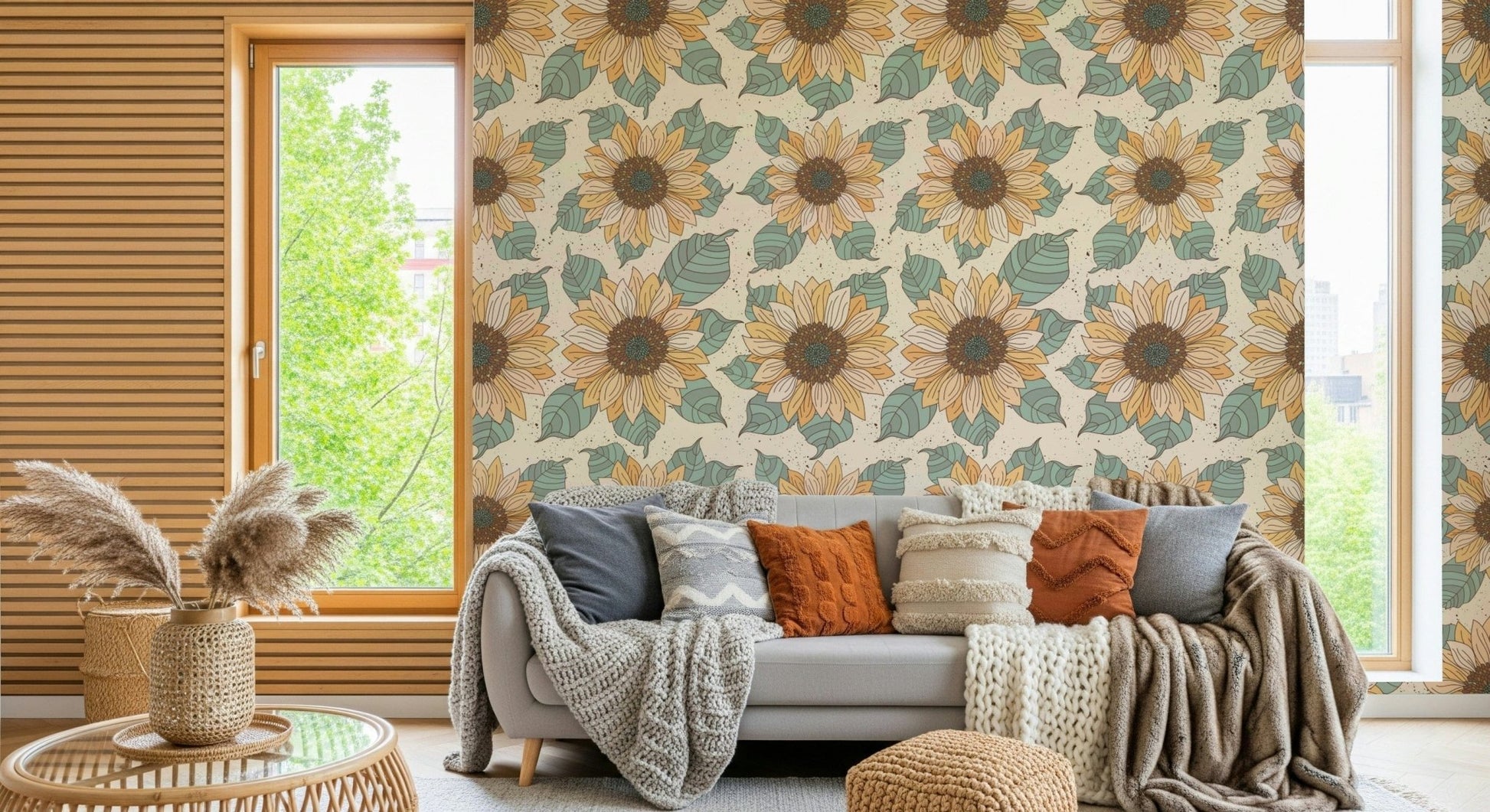 Wallpaper mural Girasol design, sun-kissed Sunflower Bloom.