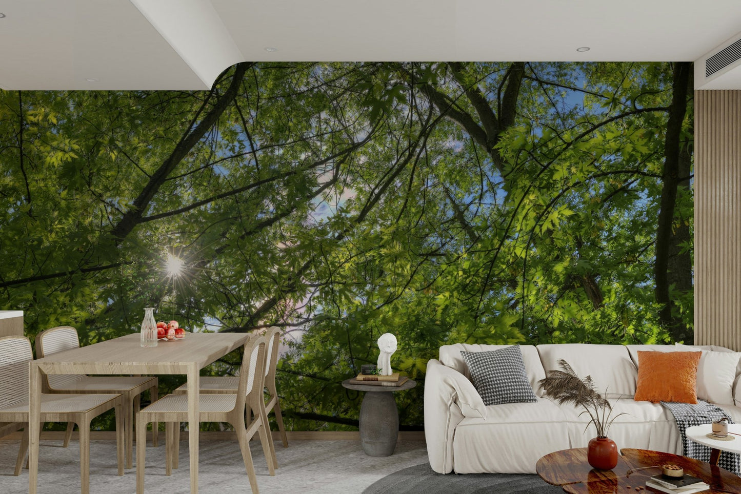 Wall decor evoking tranquility and warmth.

