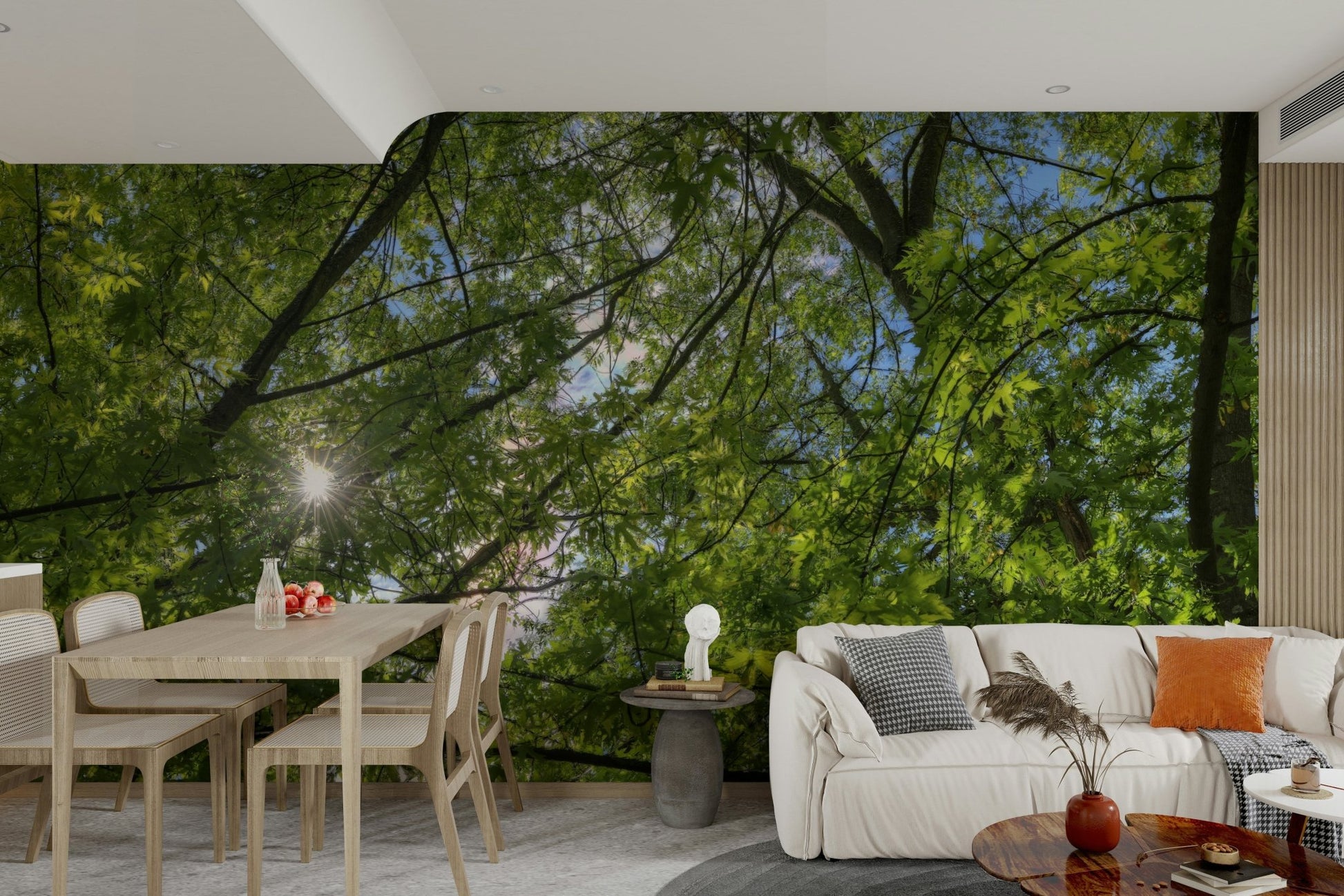 Wall decor evoking tranquility and warmth.

