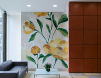 Petal-themed wall art mural with natural charm

