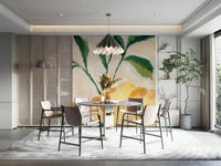 Sunlit Petals Wall Mural with glowing florals

