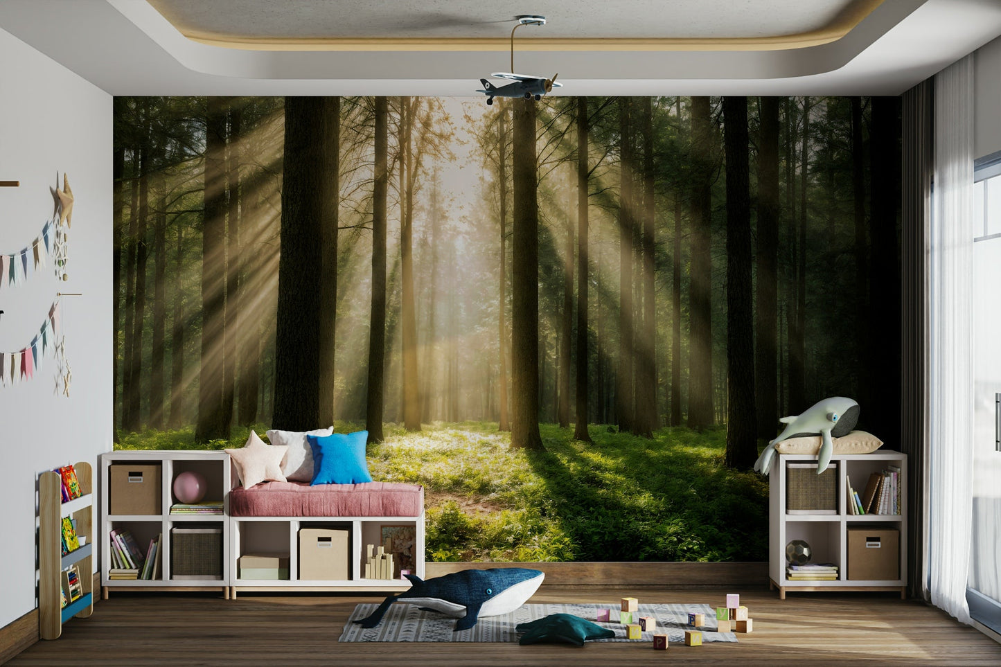 A soft, hazy glow appears in the distance.

