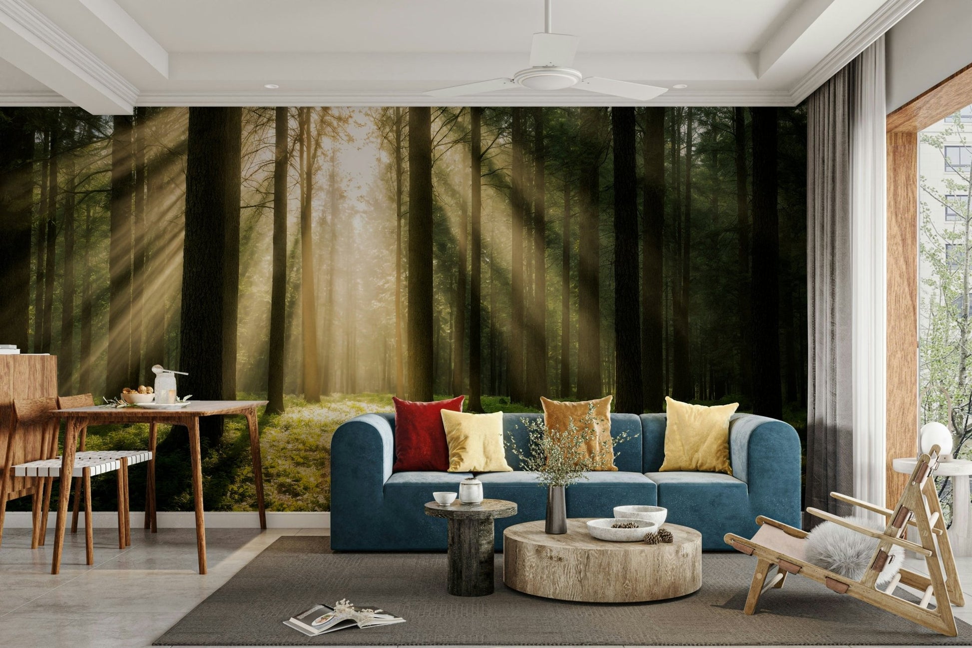 A close-up of rough tree bark with dappled sunlight.

