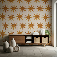 Repeating sunburst Sunny Brushstrokes Wallpaper., GD6517