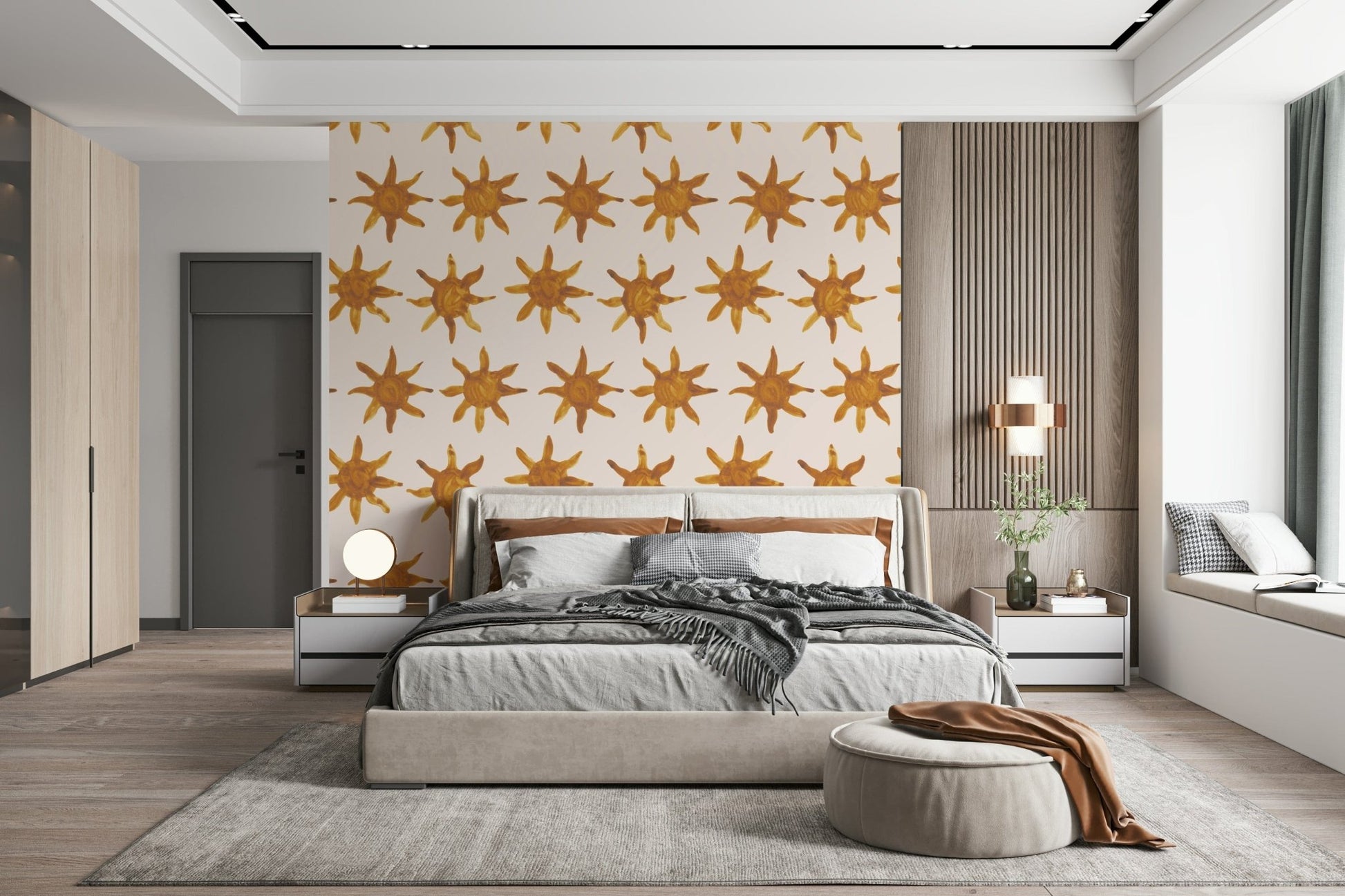 Sunny Brushstrokes Wallpaper: Textured wall covering., GD6517