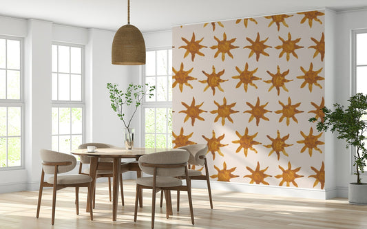 Sunny Brushstrokes Wallpaper Hand-painted suns art.