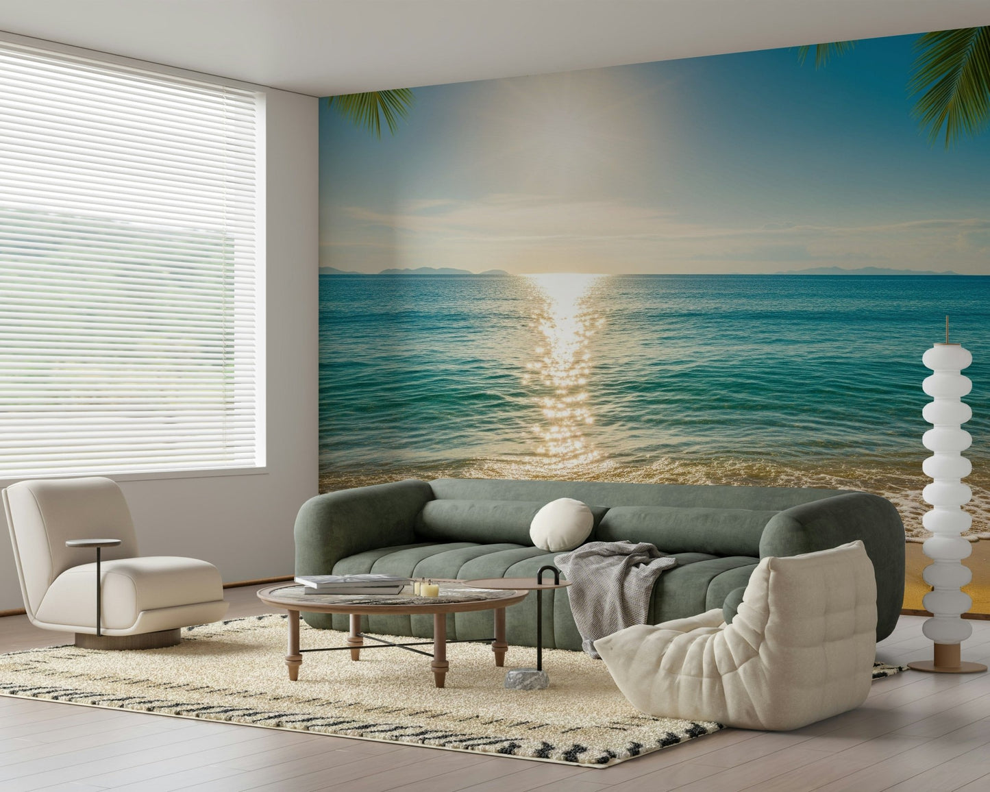 Sunny Coastal Calm Wall Mural tranquil sea breeze for a balcony wall wallpaper mural