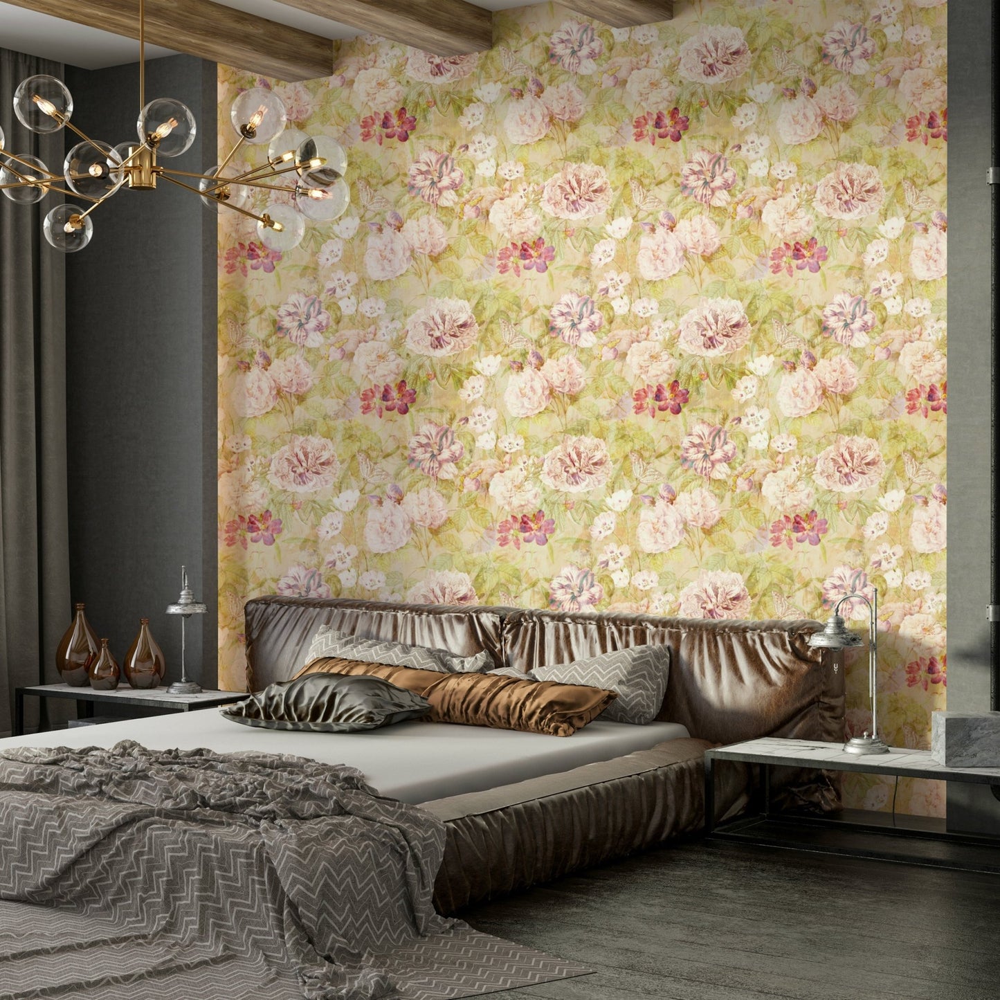 Spring leaves pattern wall decor.
