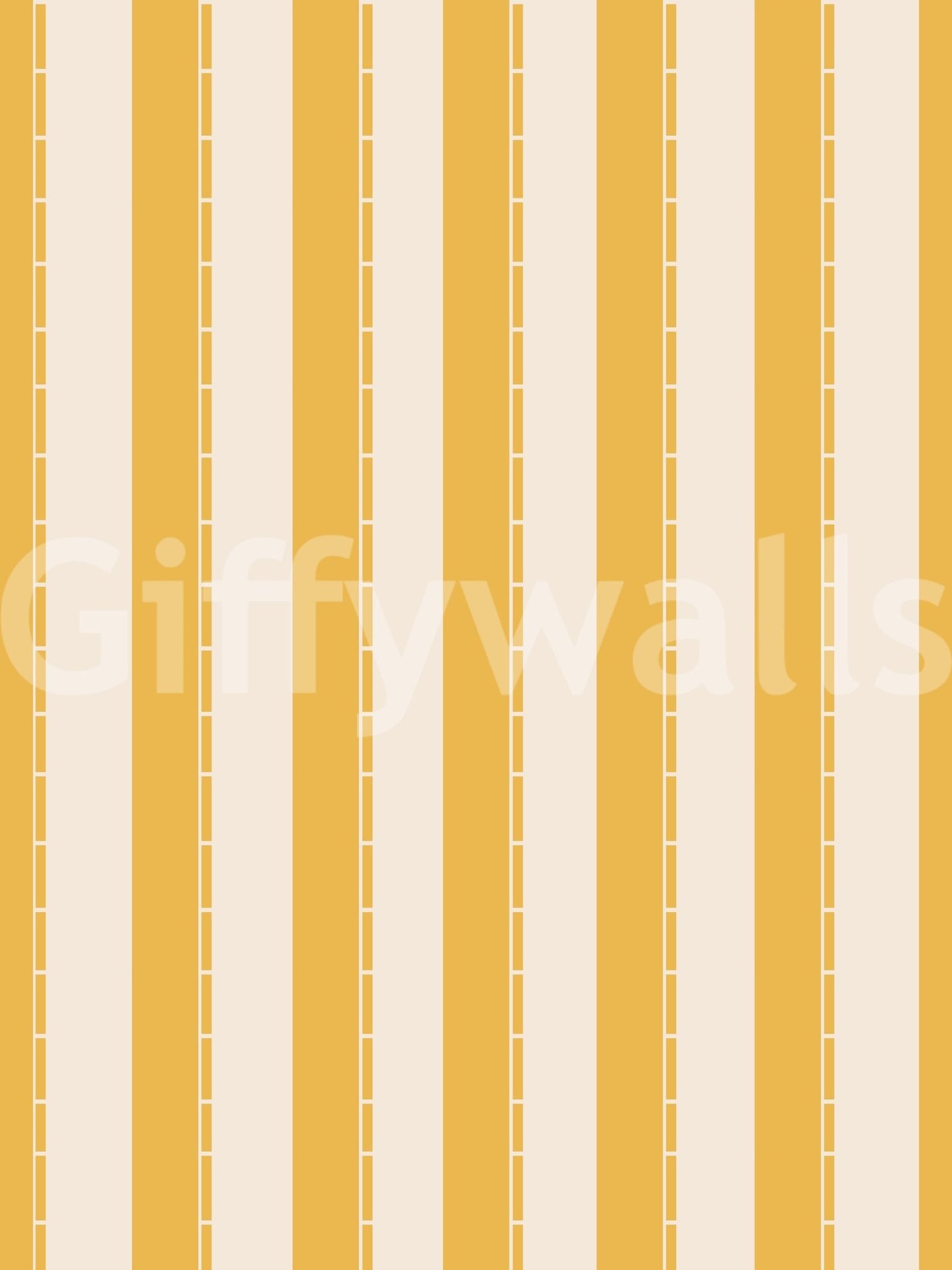 Cream and yellow stripe repeat in Sunny Stripes Wallpaper with tailored spacing detail