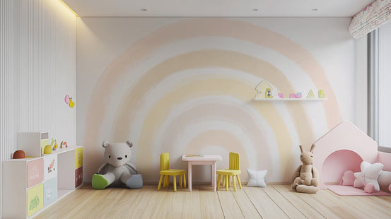 Sunrise Arc Wall Mural creates a playful vibe in kids rooms C377