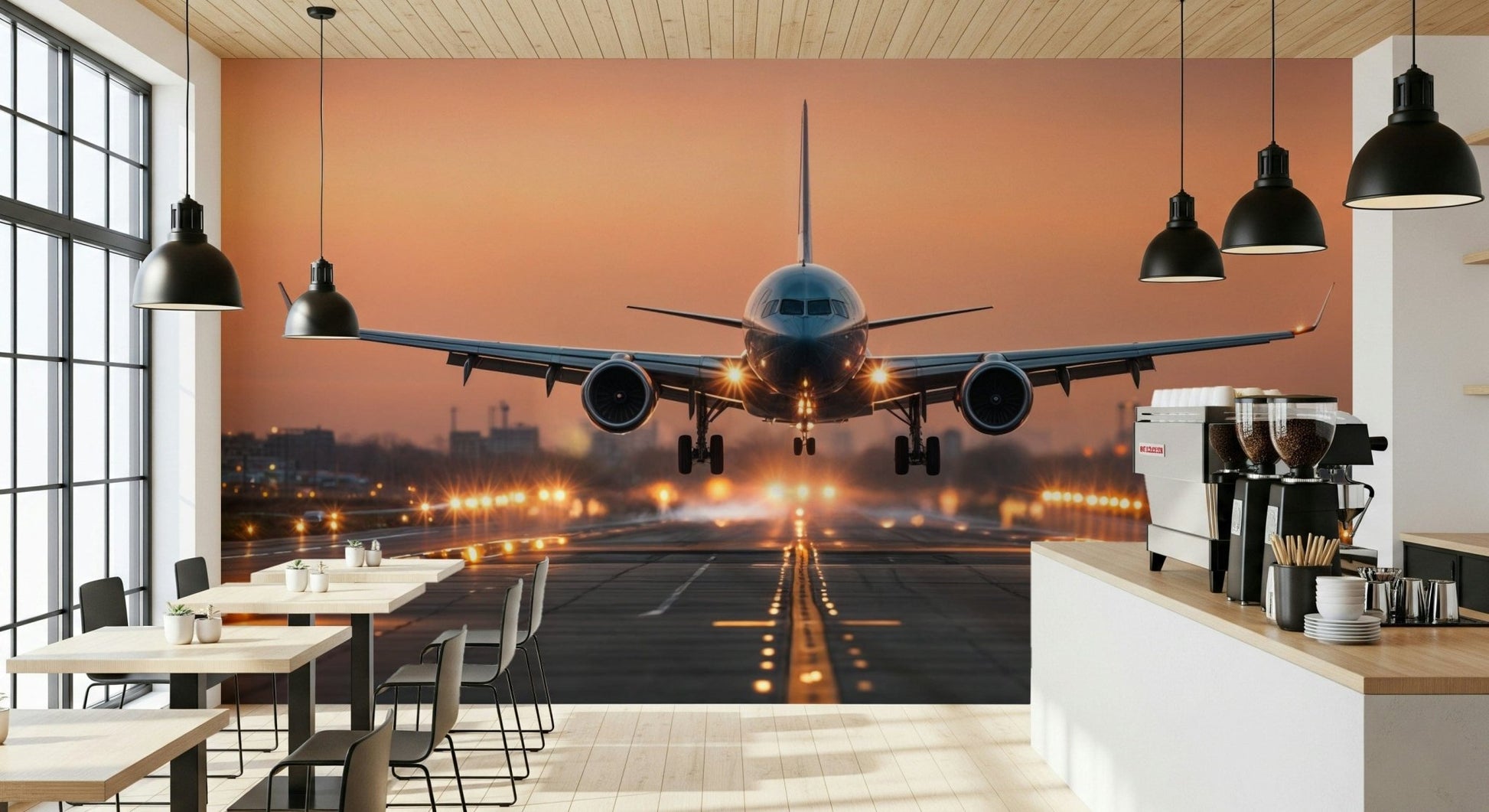 Soft golden light patterns on Sunrise Arrival Wall Mural