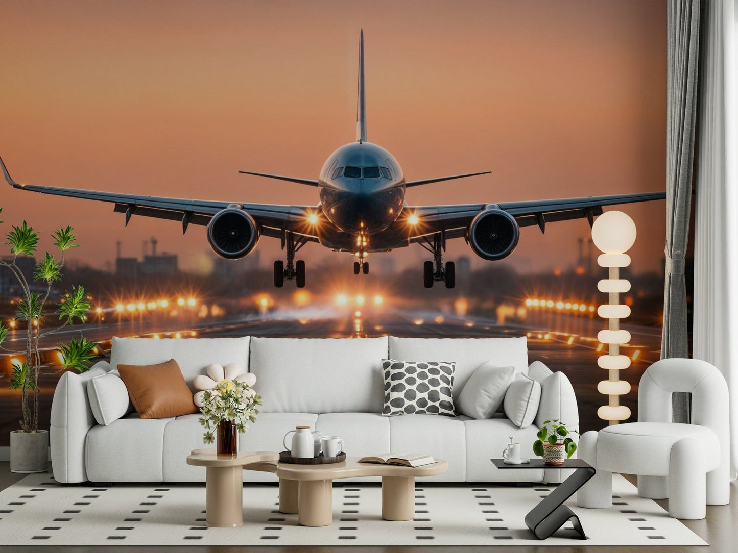 Durable material texture of Sunrise Arrival Wall Mural