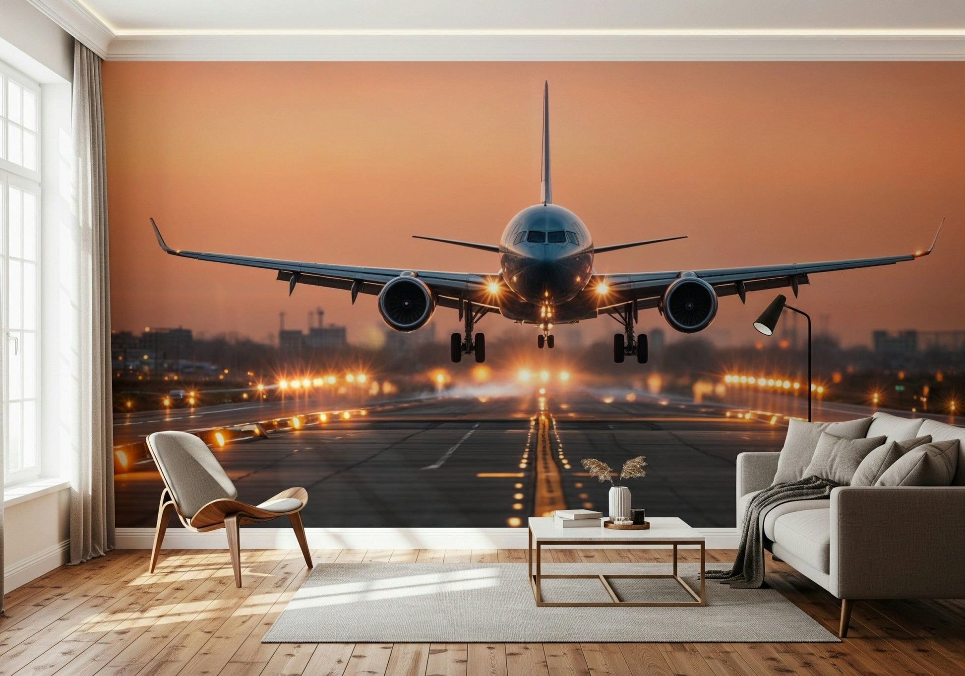 Golden sun rays in a Sunrise Arrival Wall Mural design.