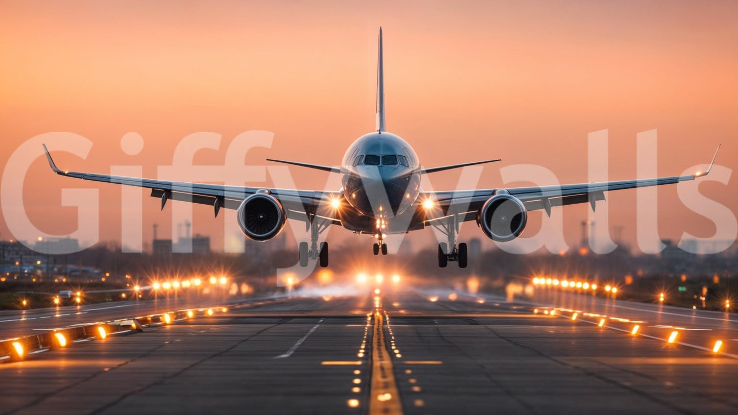 Sunlight over hills depicted on Sunrise Arrival Wall Mural