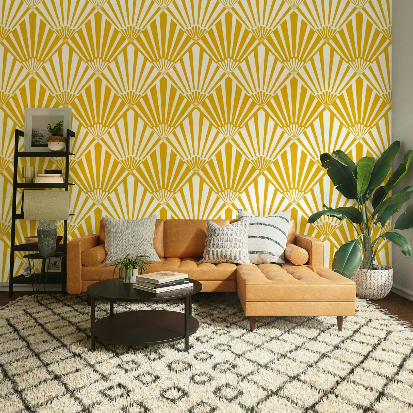 The room's lighting highlights the slight sheen of the gold color. GD3644

