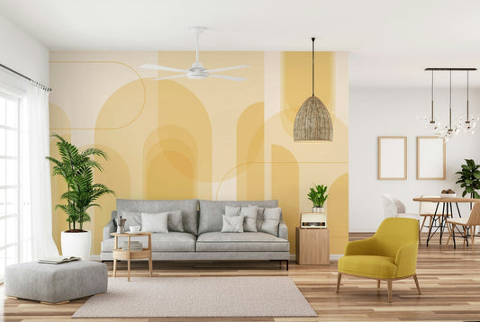 Blush and peach mural wallpaper with arcs GD2858
