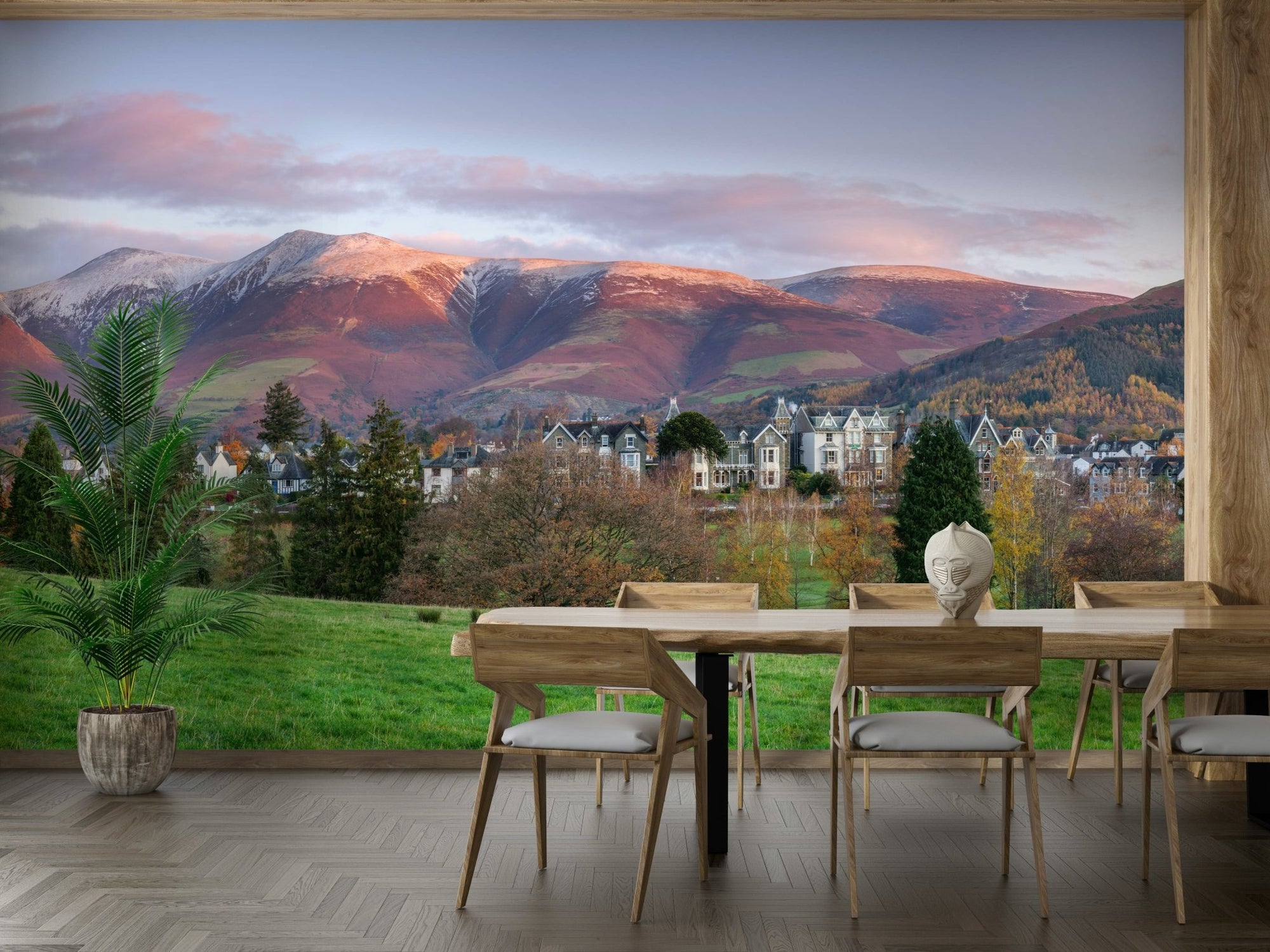 Sunrise Over Keswick Wall Mural with pink morning clouds GD5036