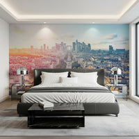 Detailed city boulevard wallpaper for professional office wall décor
