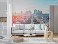 Sunrise Over Paris Wall Mural for adding depth to a minimalist flat