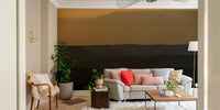 A graceful desert landscape wall mural in warm tones.

