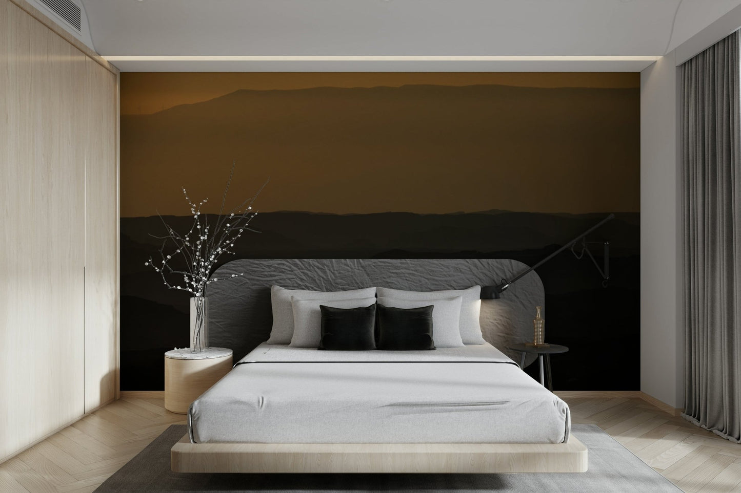 A beautiful panoramic wall mural for a living room.

