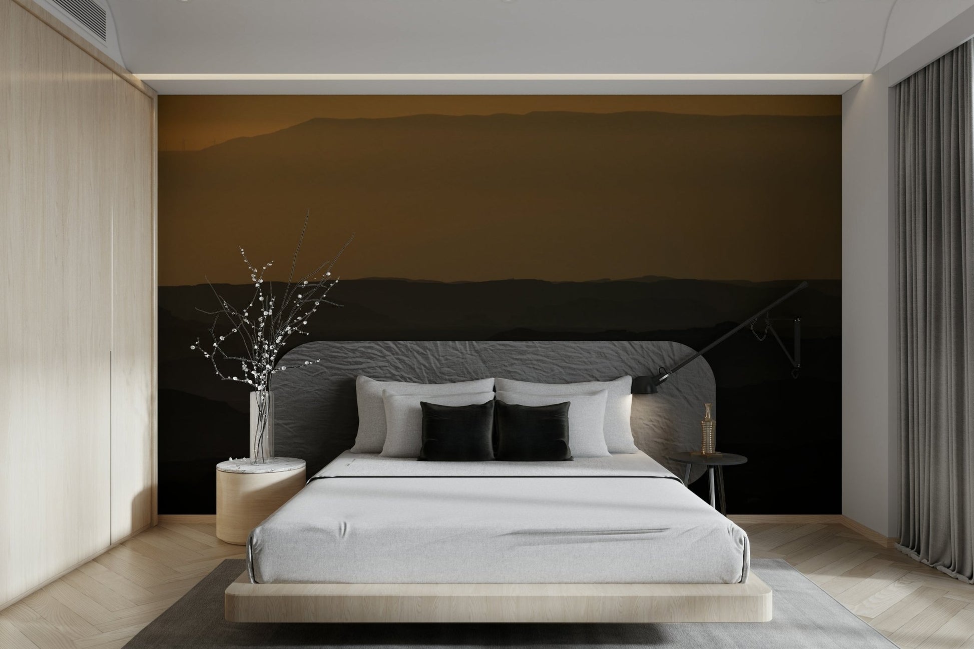 A beautiful panoramic wall mural for a living room.

