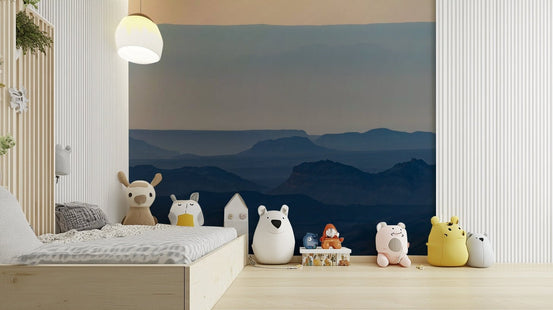 A beautiful desert sunrise wallpaper mural over Ramon Crater., GD4736