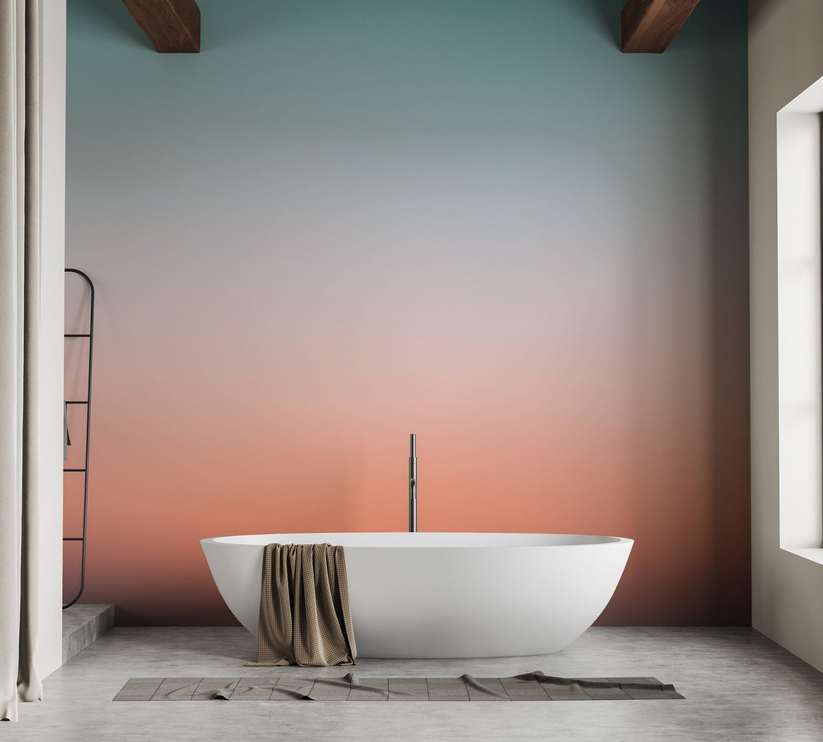 Serene sunrise sky gradient wall mural wallpaper for tranquil spaces., B338