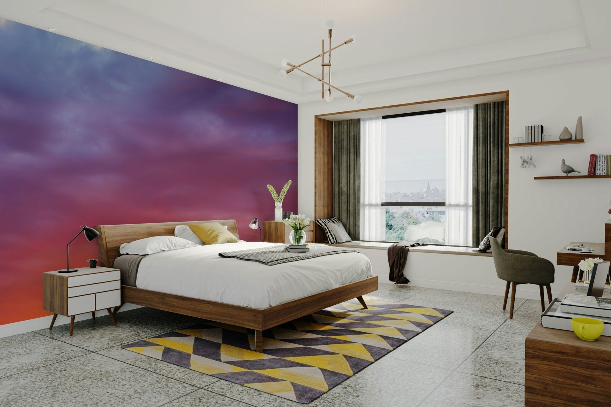 An artistic nature inspired mural for home decor., GD4771