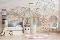 Sunset Ferris Silhouette Mural - Giffywalls