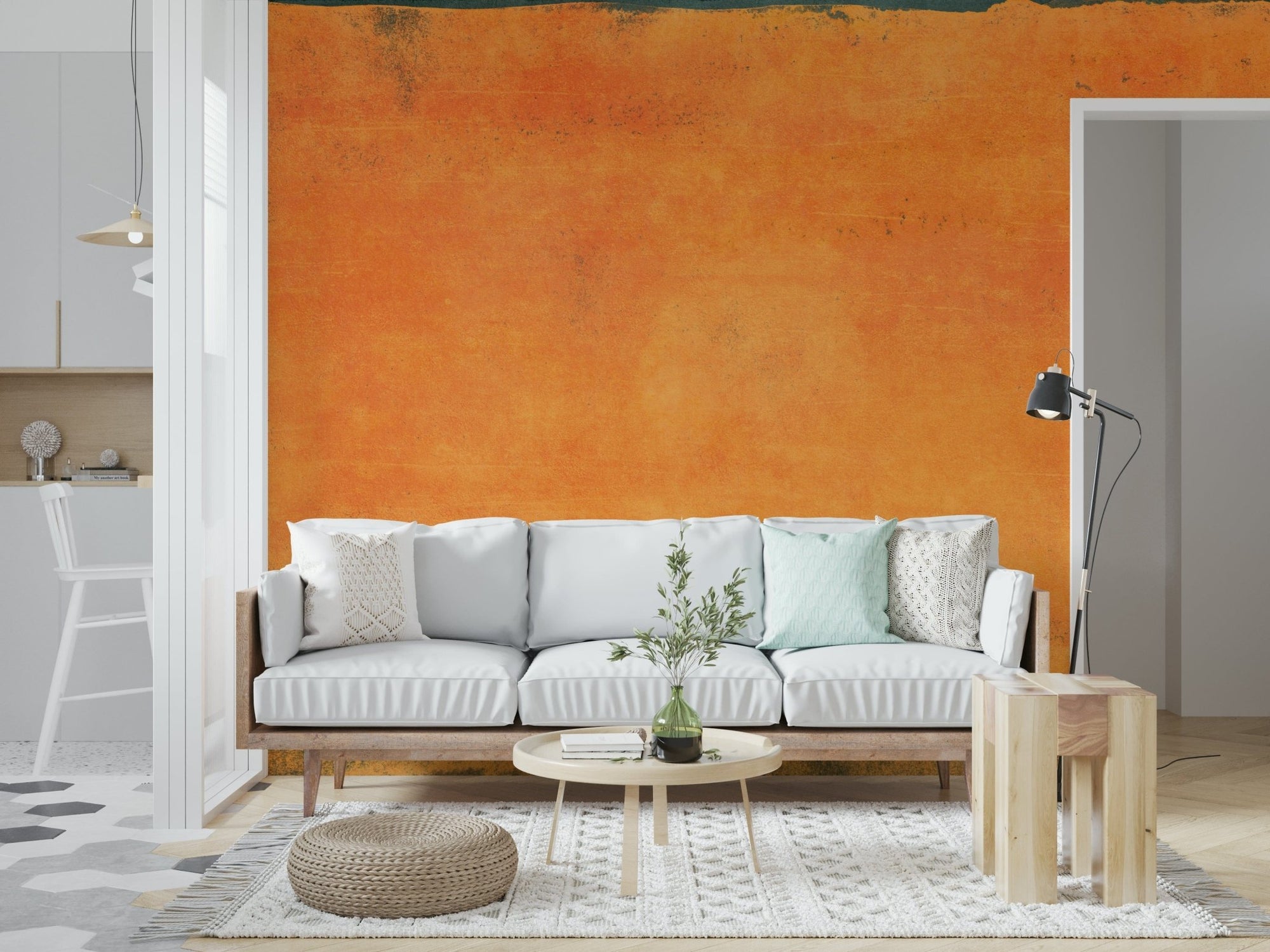 Sunset Haze Texture Wall Mural with warm coral hues and dusky pink gradients, GD5474
