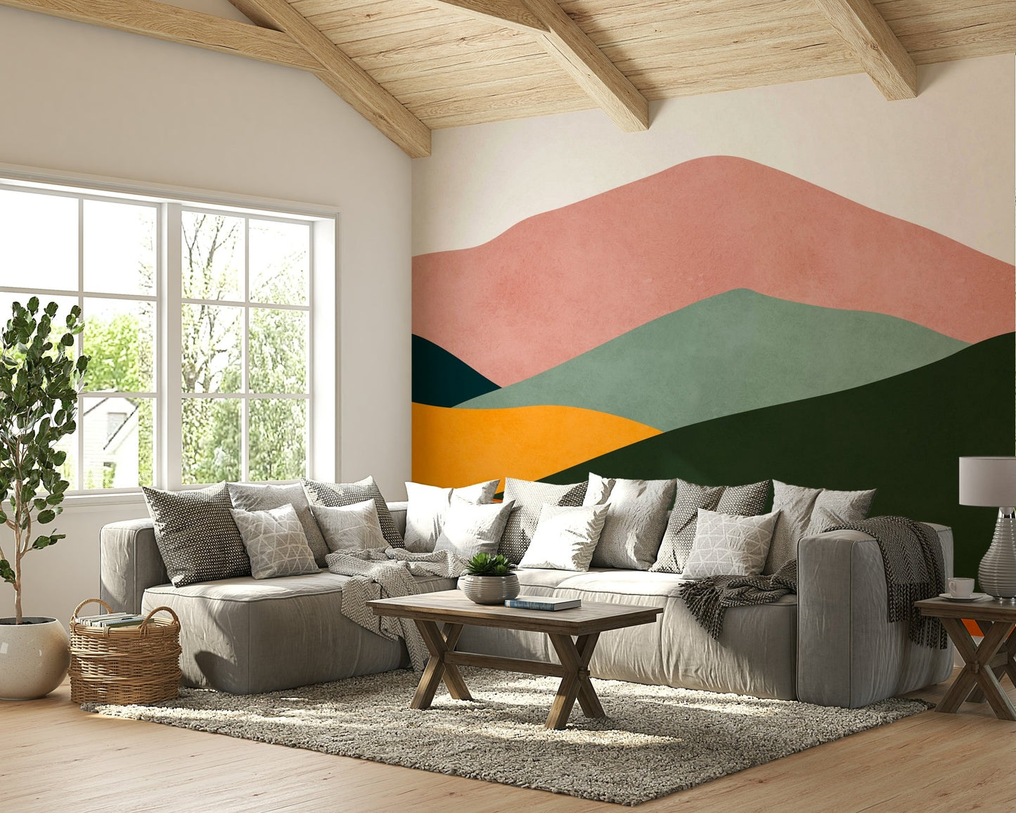 The design adds a sense of depth and visual interest to the space.

