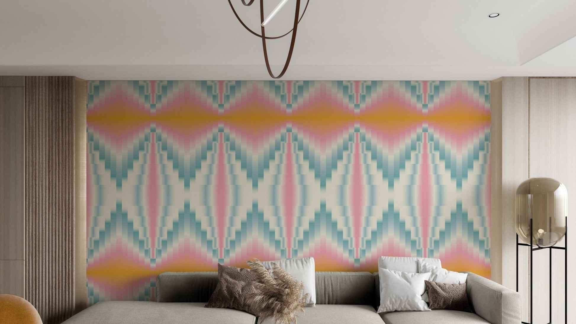 Sunset Mirage Diamond Array Wallpaper Mural
