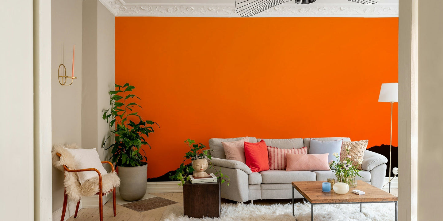 An artistic nature escape mural for home decor.

