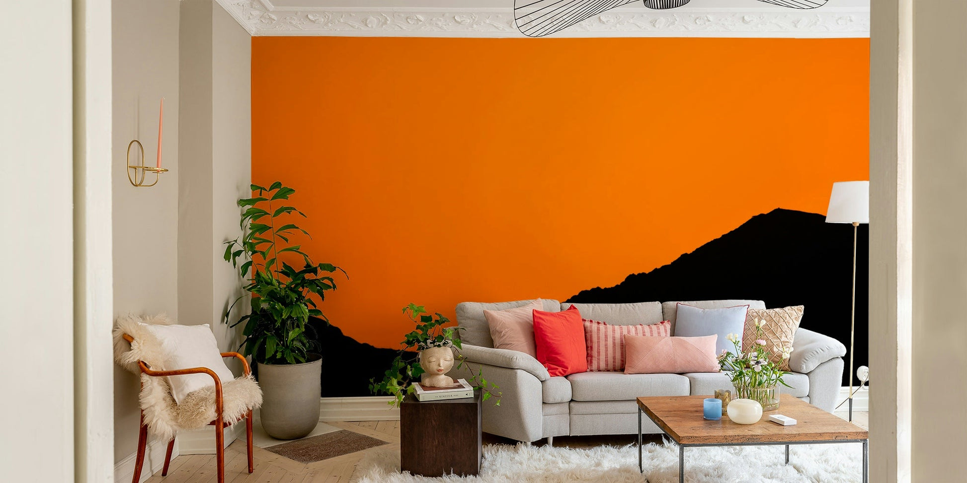 A beautiful wide-angle wall mural of the desert.

