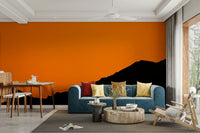 A contemplative layered mountain wallpaper mural for a feature wall.

