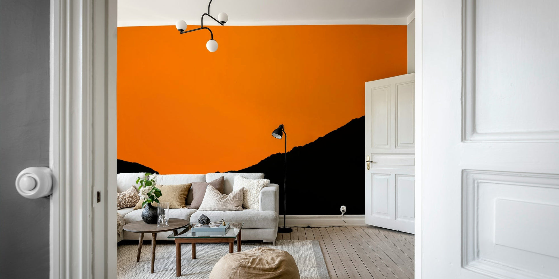 A beautiful desert sunset wallpaper mural over Eilat mountains.

