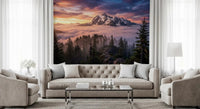 Scenic landscape wall mural featuring Sunset Peak Serenity composition, GD9250