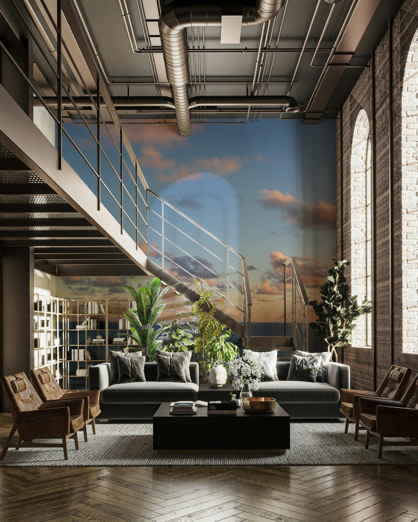 A classic natural wallpaper for walls with sunset colors., GD4644