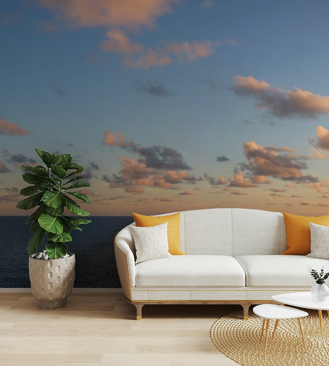 A peaceful color gradient mural on decorative wallpaper., GD4644