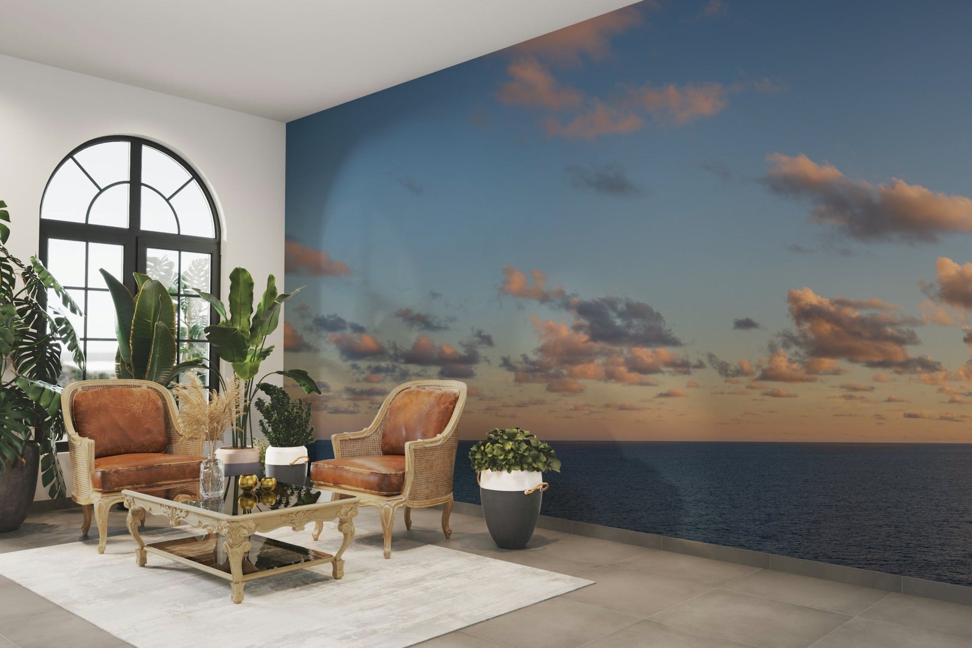 A contemplative evening sky wallpaper mural for a feature wall., GD4644