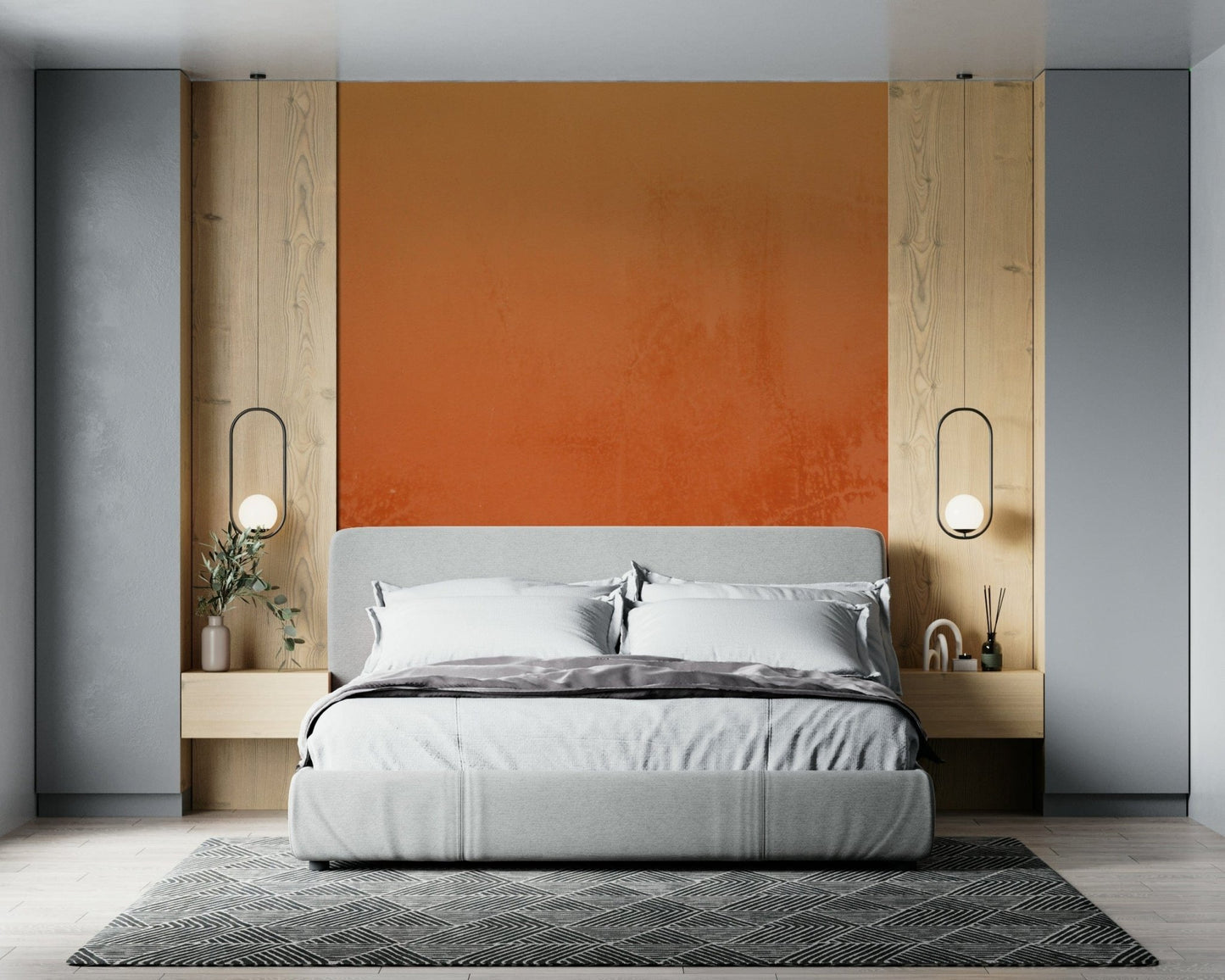 Fiery Sunset orange backdrop, ideal peel and stick wallpaper.