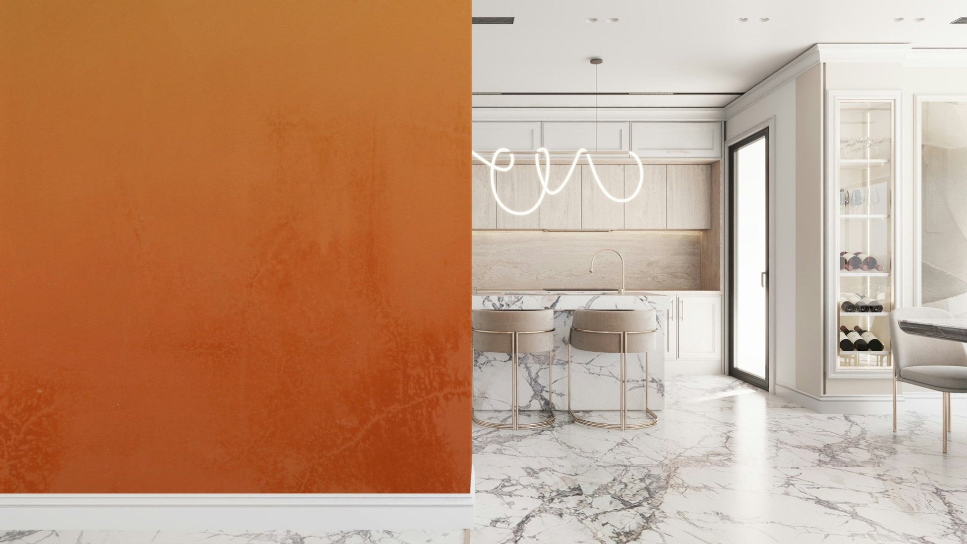 Sunset wallpaper for walls captures vibrant orange atmosphere.